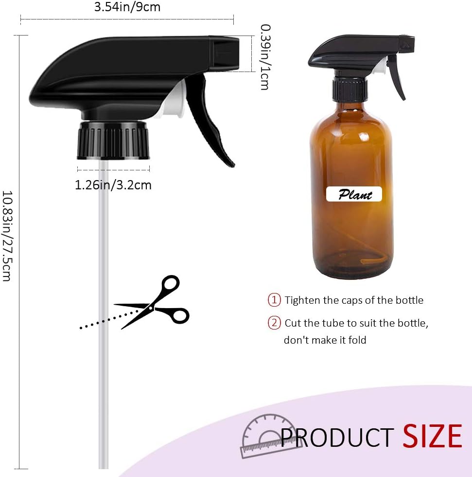 AMORIX 24PCS Trigger Sprayer Black Spray Top - Heavy Duty Replacement Nozzle with Mist Stream