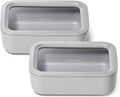 Caraway 2pc Glass Food Storage Set - 6.6 Cup Food Containers (2) - Ceramic Coated - Non Toxic, Non