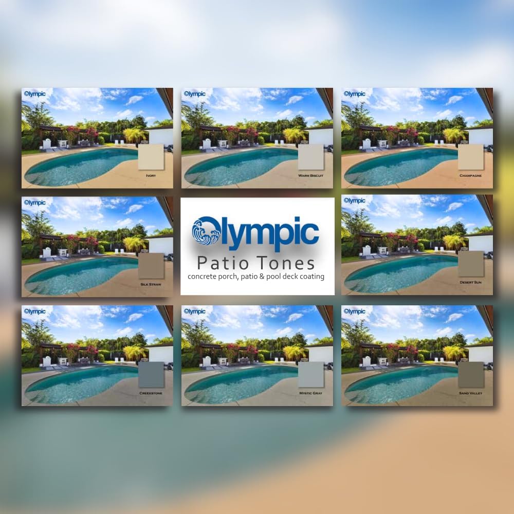 Olympic Patio Tones - Silk Straw - 1 Gallon - Non-slip acrylic deck and patio coating, concrete