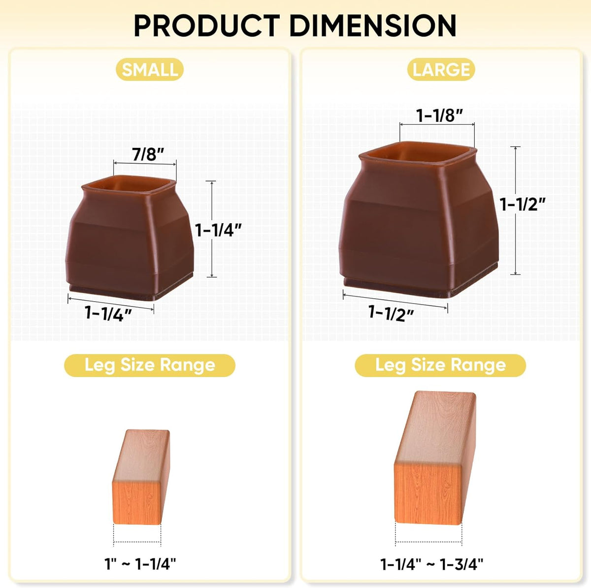 BALEINE 32 Pack Silicone Chair Leg Floor Protectors, Stool Leg Protectors Cap, Non-Slip Chair Leg