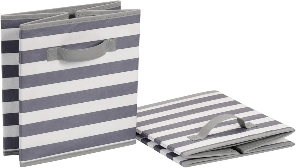 Amazon Basics Cube Organizer Storage Bins Handles, Collapsible Fabric, Pack of 6, 10.5"x10.5"x11"