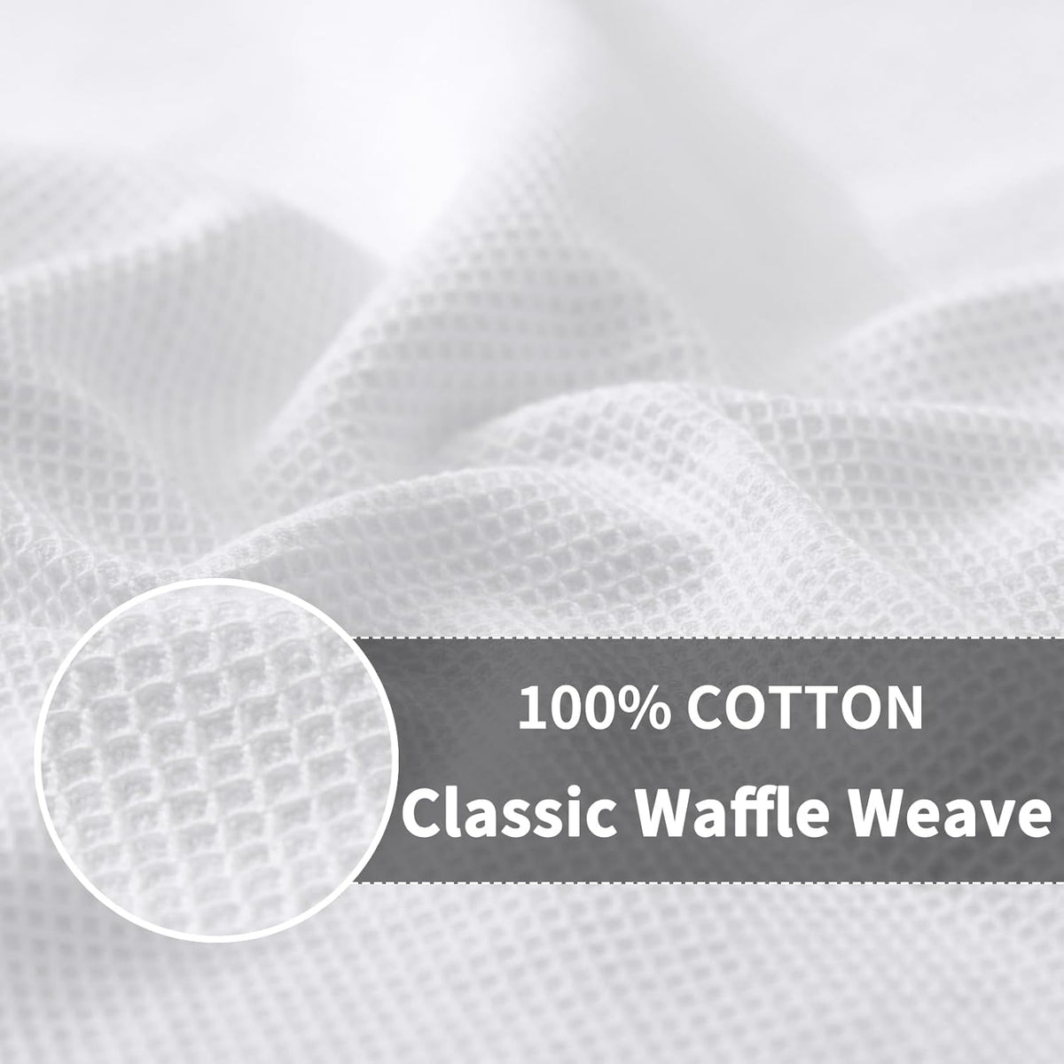 Homaxy 100% Cotton Waffle Weave Dish Cloths - 6 Pack Soft and Absorbent Dish Towels - 12 x 12