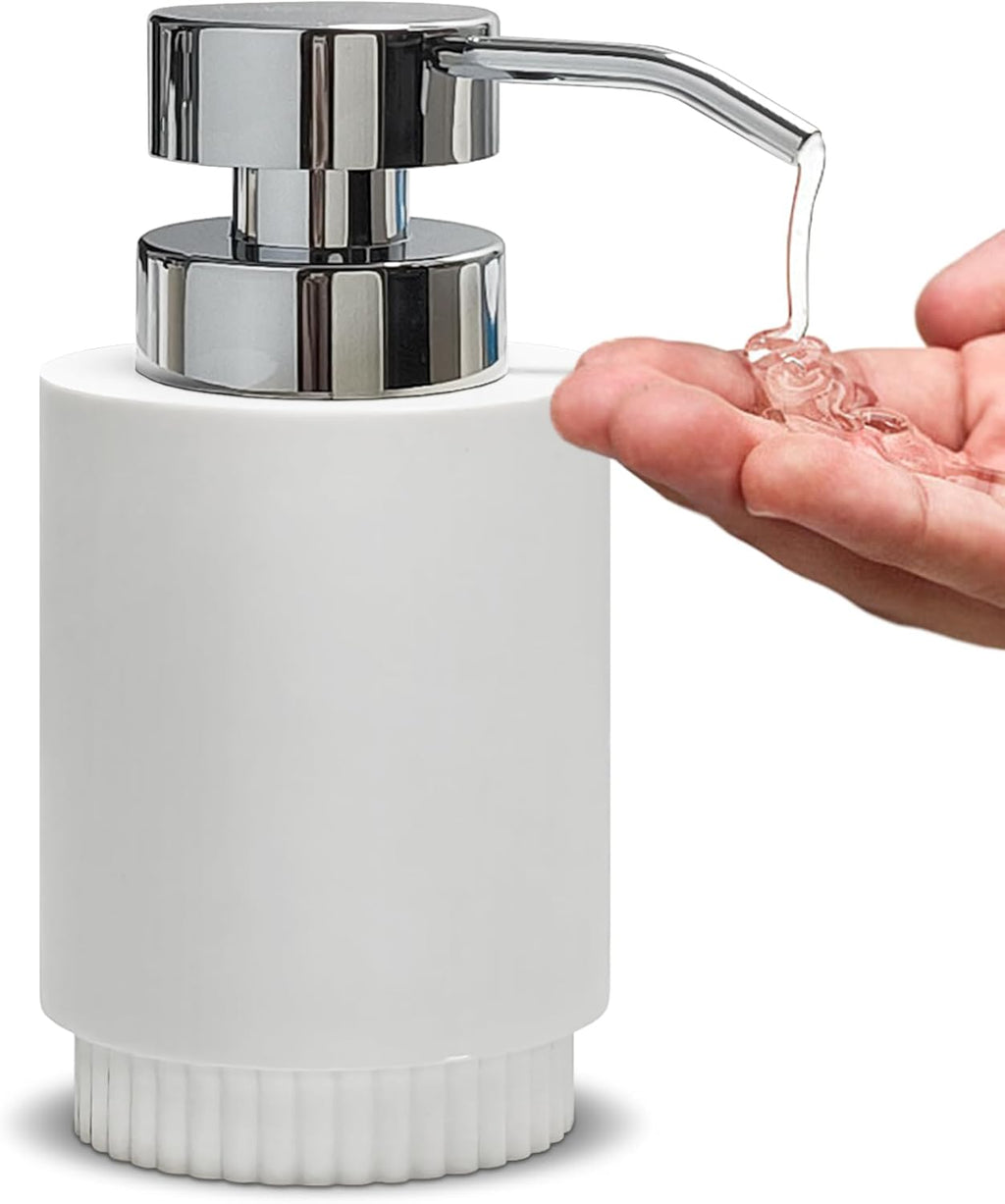Resin Soap Dispenser for Bathroom, Hand Lotion Liquid Dispenser Easy-to-Press with Reusable Plastic