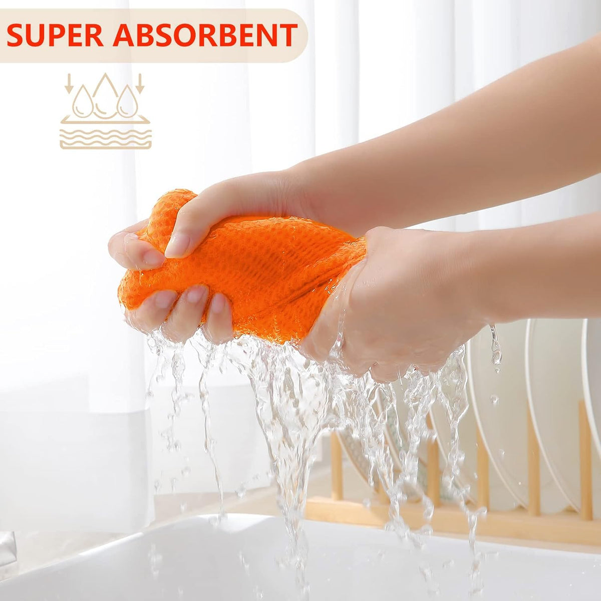 Homaxy 100% Cotton Waffle Weave Kitchen Dish Towels, Ultra Soft Absorbent Quick Drying Cleaning