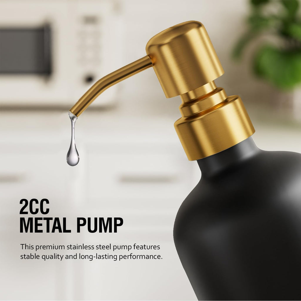 MOMEEMO Kitchen Soap Dispenser Set, Contains Hand and Dish Soap Dispenser, Suitable for Black and