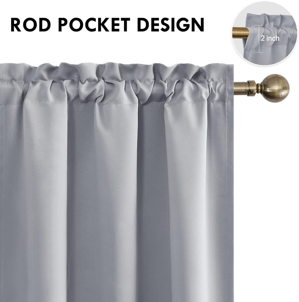 DWCN Blackout Curtains Room Darkening Thermal Insulated Bedroom Curtains Window Curtain Panels, 42
