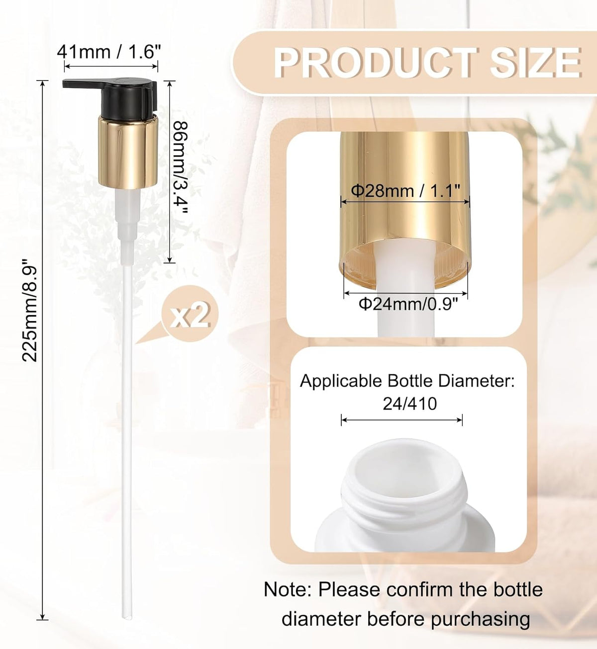 uxcell 2 Pcs Soap Dispenser Pump Heads, Hand Soap Dispensers Top Pumps Replacement Clip-on Pumphead