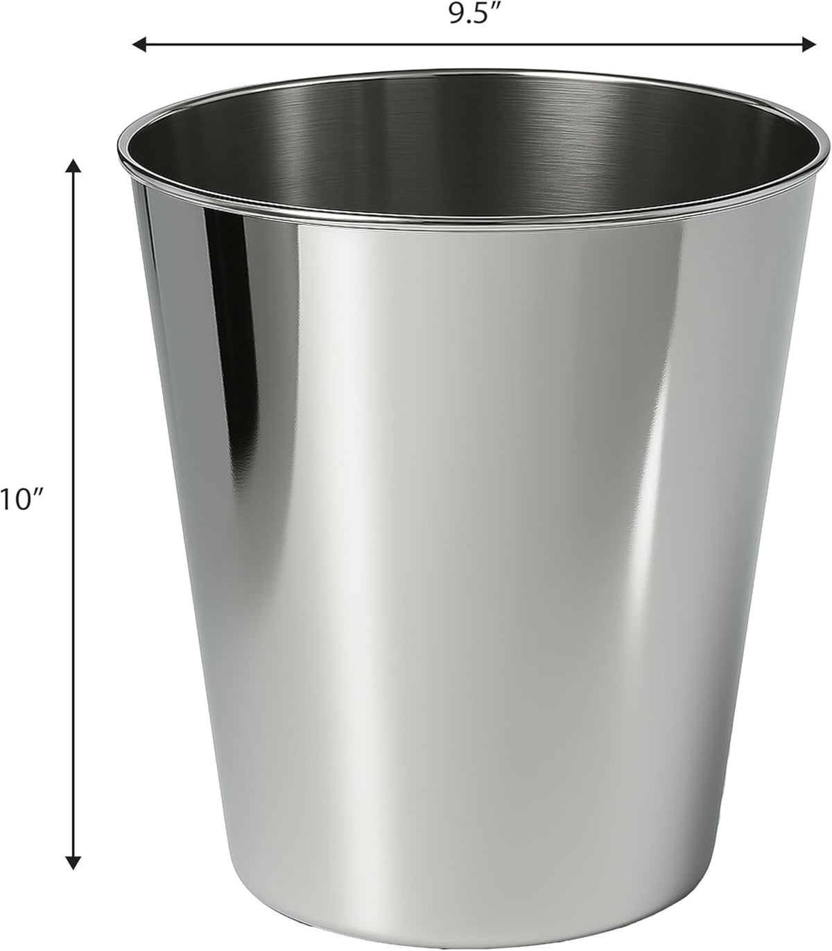 happimess HPM1113D Nolan Modern Classic Smooth Steel 2-Gallon Wastebasket for Home, Bathroom