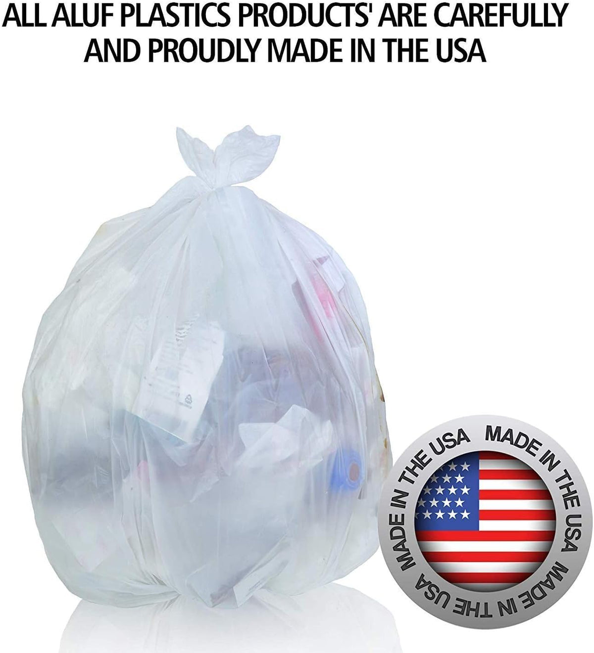 Aluf Plastics 40-45 Gallon Trash Bags Source Reduction Series Value High Density 16 Micron (equiv)