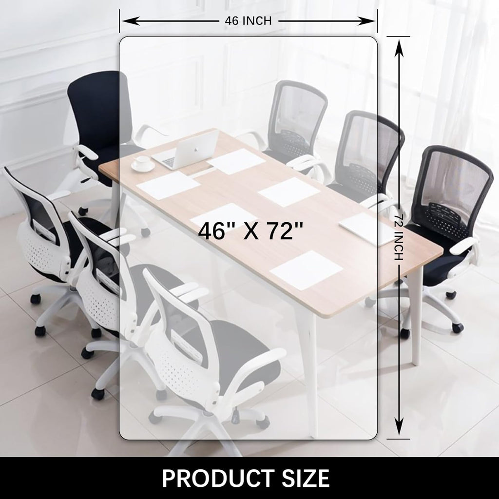 Kuyal Clear Chair mat for Hardwood Floor 46 x 72 inches Transparent Floor Mats Wood/Tile Protection