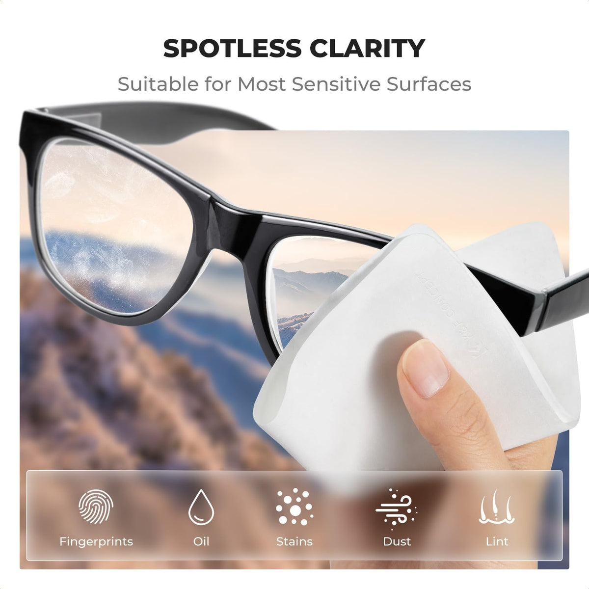 K&F CONCEPT 12 Pack Lens Cleaning Cloth | Microfiber Cleaning Cloth | Glasses Cleaning Cloths |