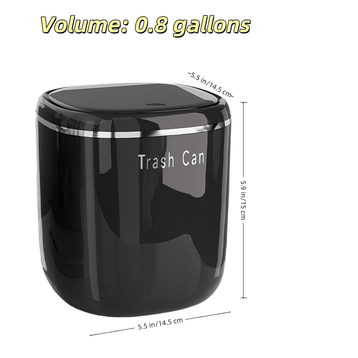 0.8 Gallon Desktop Mini Trash Can with Push-Open Lid, Small Waste Baskets Includes 50 Free Bags