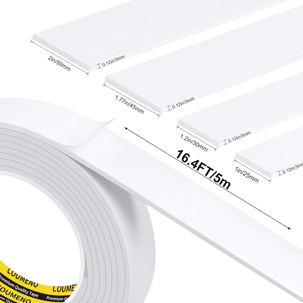 Foam Tape Single-Sided Sealing Strip 1.77inX16.4FT Sponge Tape Window Weather-Resistant