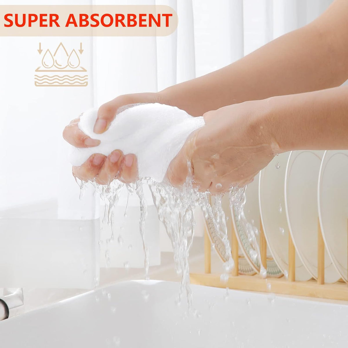 Homaxy 100% Cotton Waffle Weave Kitchen Dish Towels, Ultra Soft Absorbent Quick Drying Cleaning