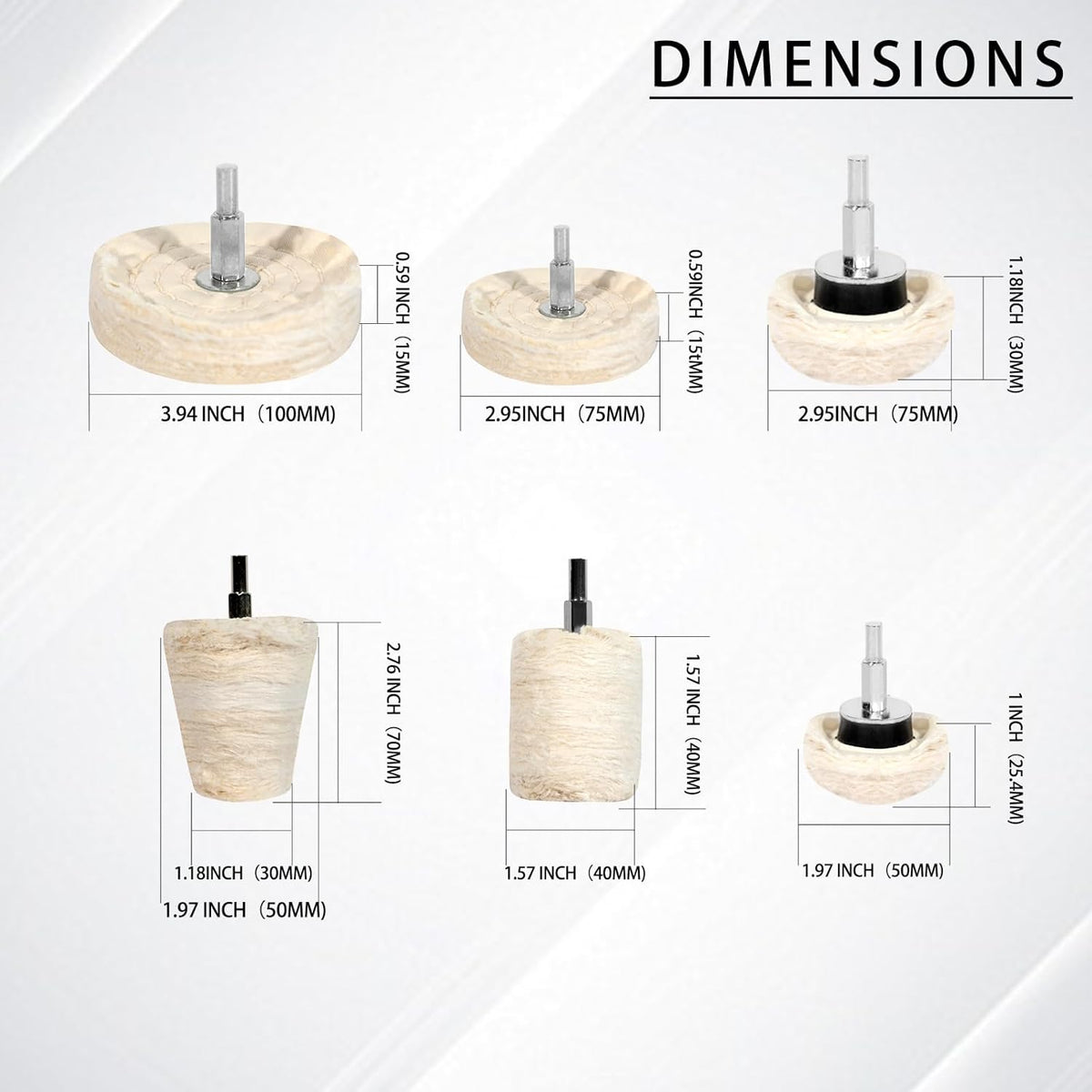 6PCS Buffing Wheels for Drill and 3 PCS Polishing Compounds, Wheel Polishing Kit, Polishing Wheel