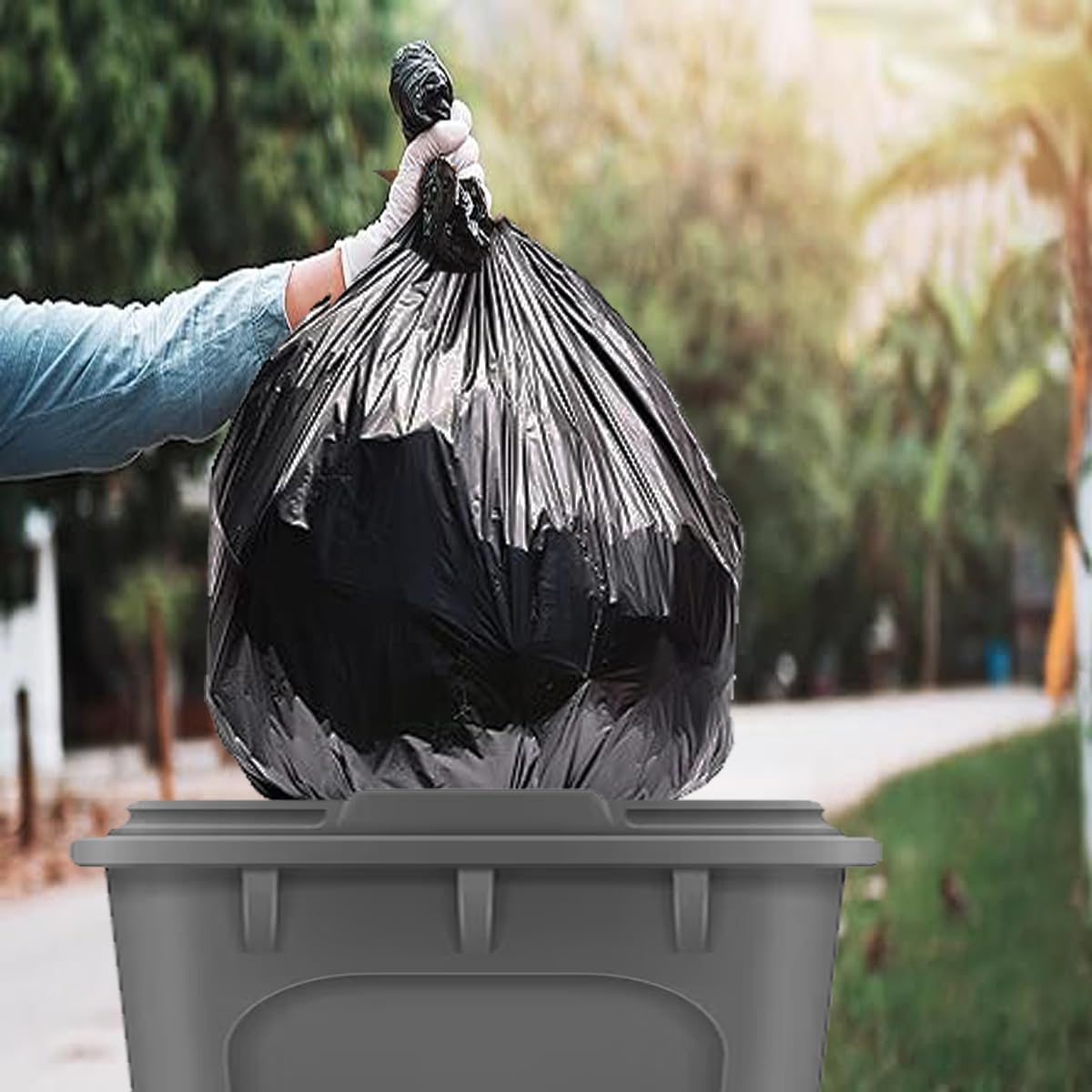 13 Gallon Trash Bags, 100 Count Black Tall Kitchen Garbage bags, Multi-purpose Trash Can Bin Liners