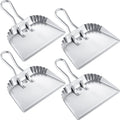 Mumufy 4 Pack 12 inch Heavy Duty Metal Dustpan Large Wide Dust Pans for Household Handheld Wide