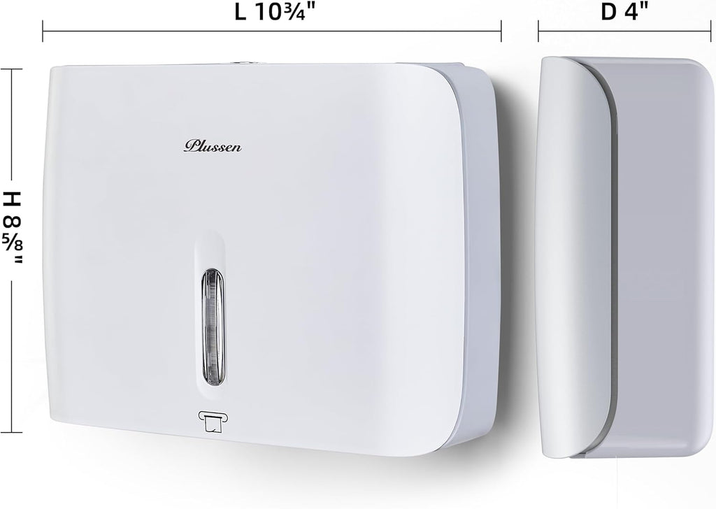 Paper Towel Dispenser Wall Mount Commercial Pack of 3 White Holder Fits Multifold Hand Towels for