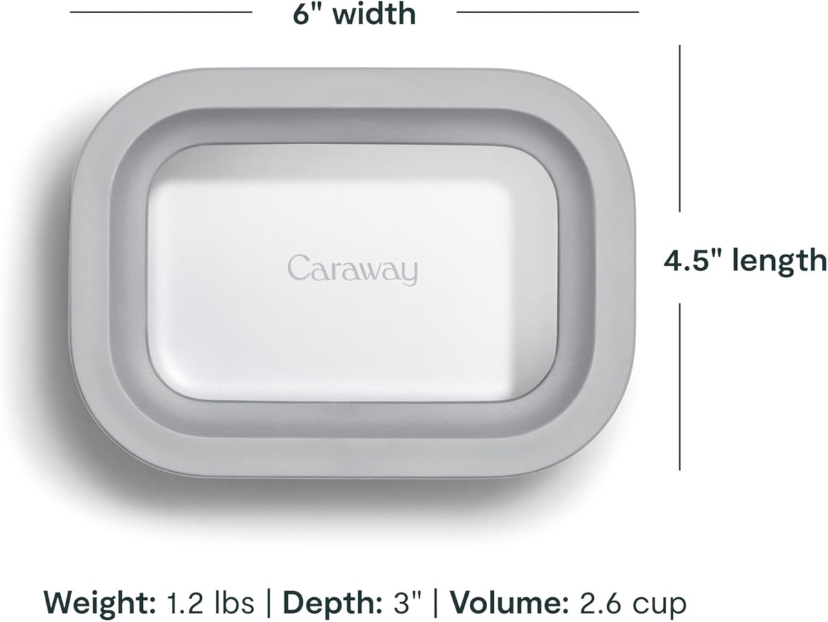 Caraway 6pc Glass Food Storage Set - 2.6 Cup Storage Containers For Food (6) - Non-Toxic