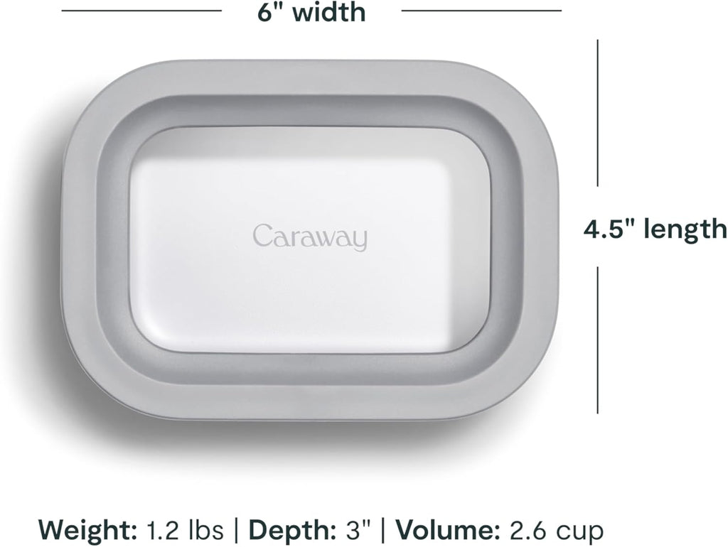 Caraway 2pc Glass Food Storage Set - 2.6 Cup Food Containers (2) - Non-Toxic Ceramic-Coated Glass