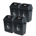 Readsky 6 Gallon Plastic Garbage Can Swing Lid, Trash Can Swing-Top, Swing Garbage Bin, 4 Packs