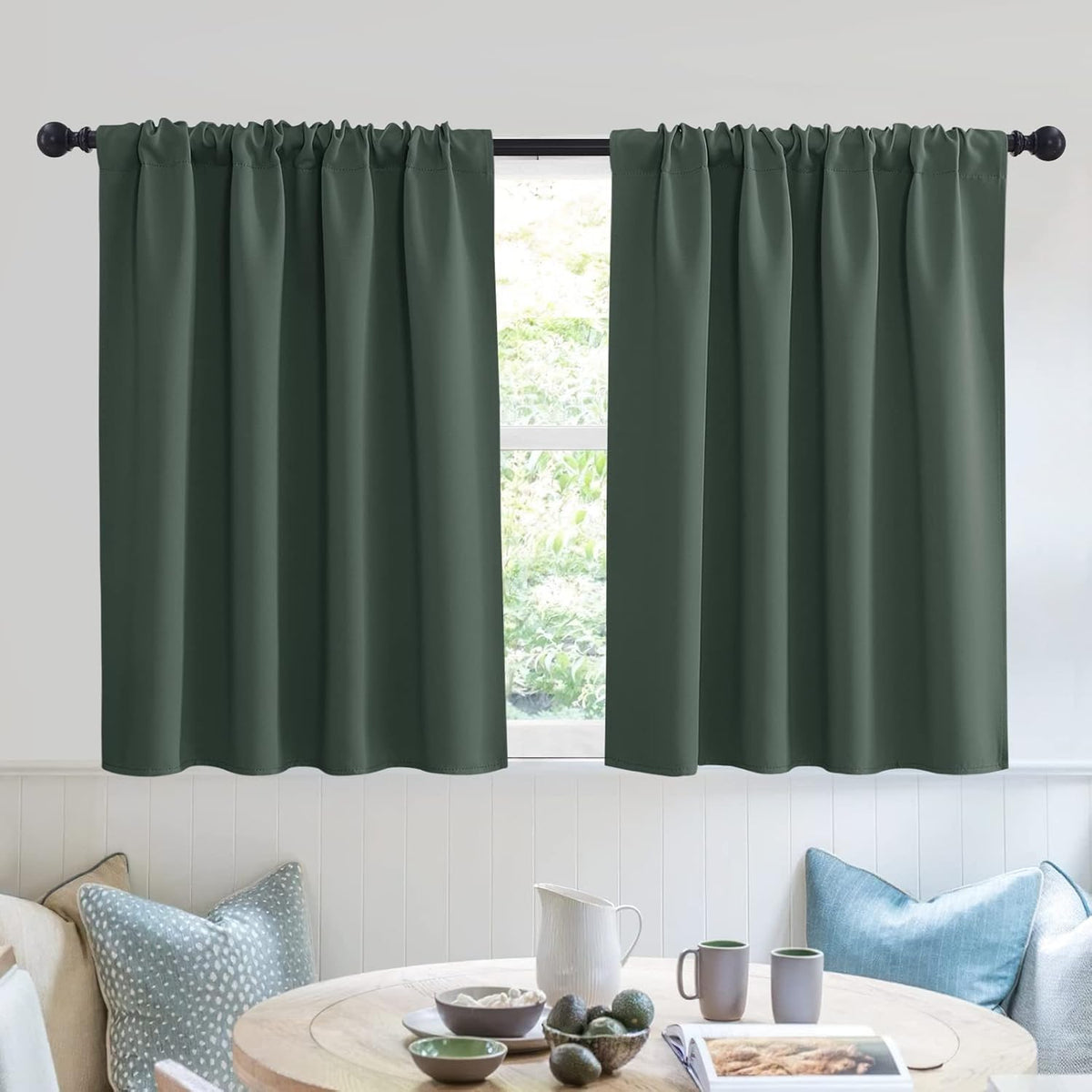 RYB HOME Bedroom Curtains Short - Blackout Privacy Energy Saving Curtains for RV Bunk Camper
