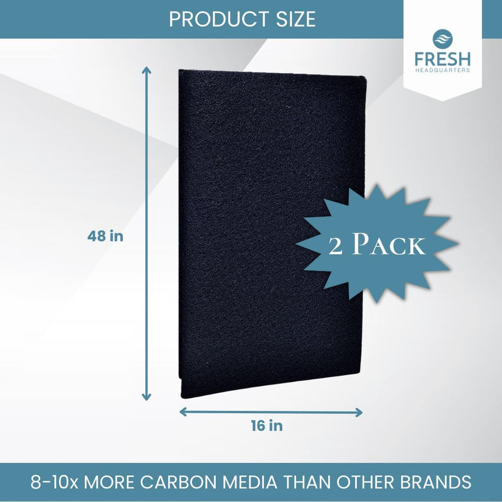 2-Pack Activated Carbon Charcoal Microwave Hood Filters - 18" x 15" Cut To Fit Kitchen Air Filter
