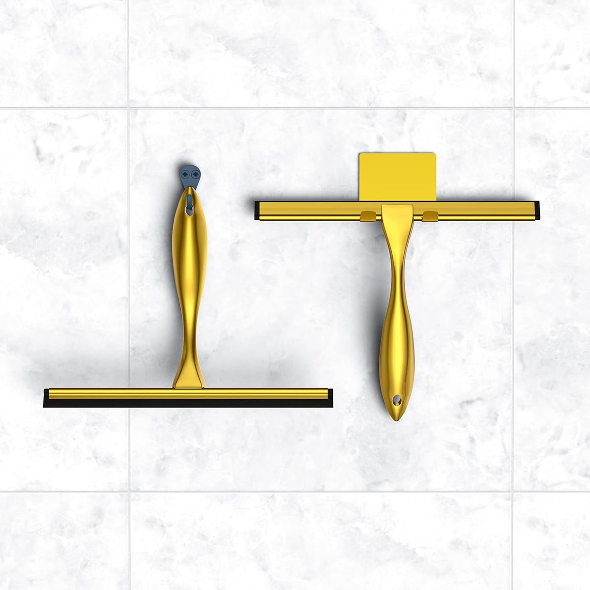 Shower Squeegee Set, 14-Inch Stainless Steel Squeegee, All-Purpose Squeegee for Bathroom, Shower