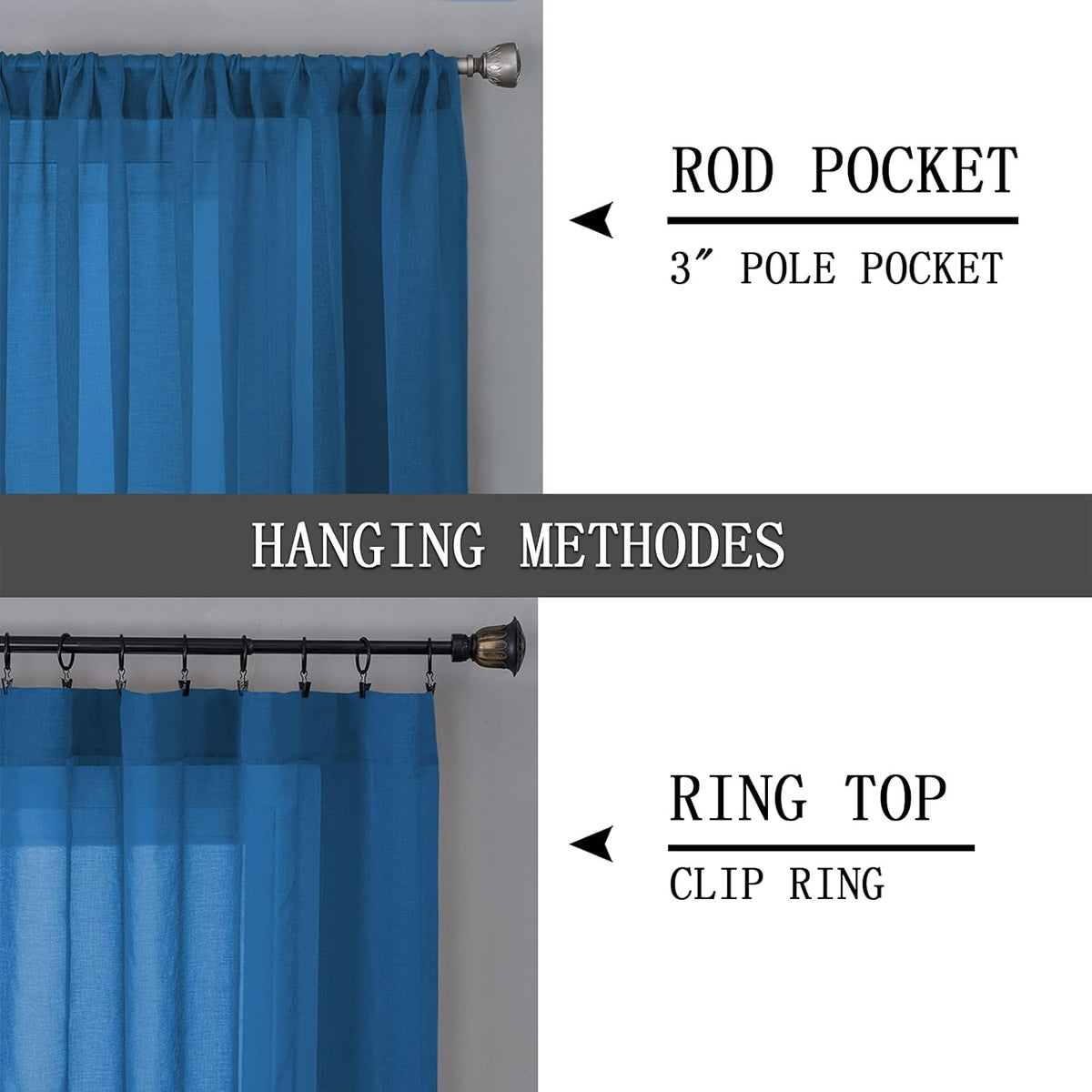 Tollpiz Sheer Tier Curtains Kitchen Linen Textured Half Curtain Sheers Light Filtering Rod Pocket