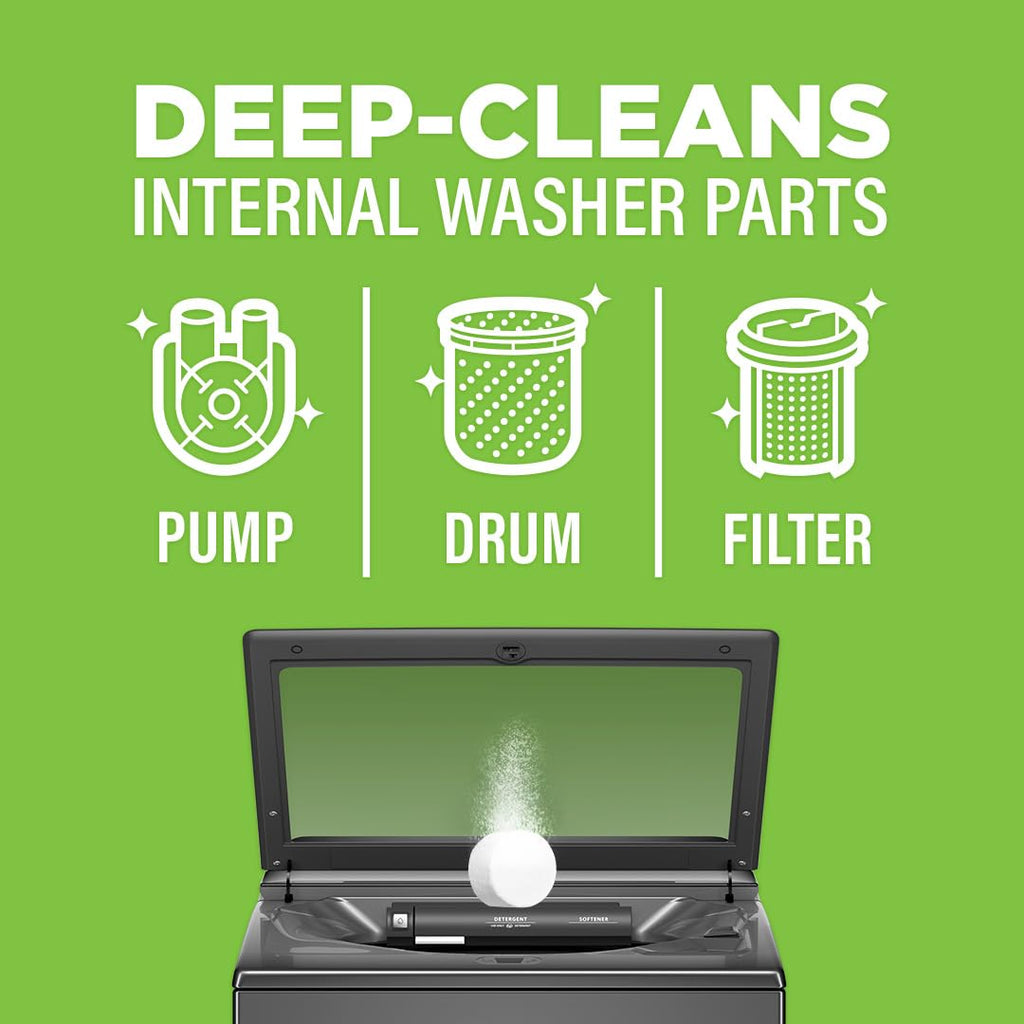 Affresh Washing Machine Cleaner, Helps Power Away Odor Causing Bacteria & Grime Deep Inside Pump