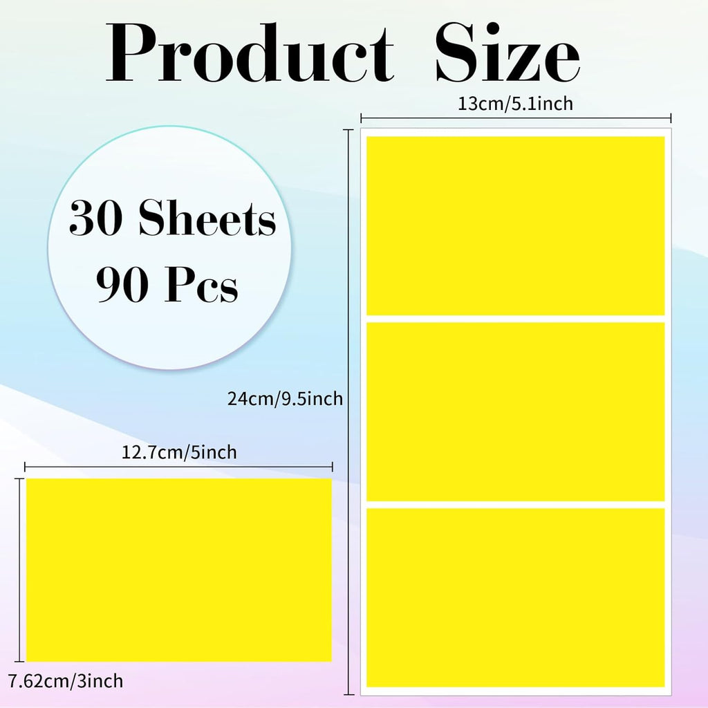 STARLIBOO Removable Colored Labels Stickers, 3X5 Inch Removable Large Label Stickers for Moving