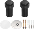 PATIKIL 2Set Round Door Stoppers, 80mm Stainless Steel Door Stop Doorstop Wedge Metal Cylinder Self