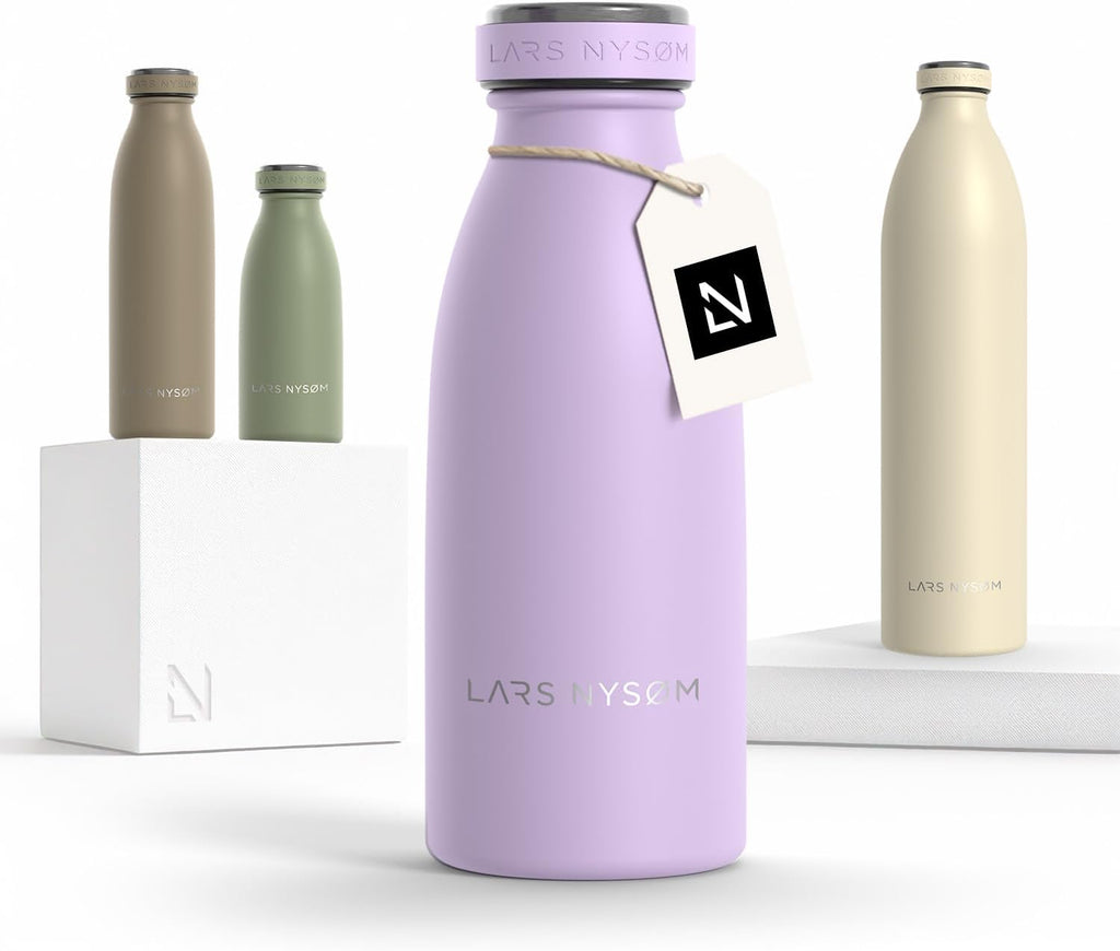 LARS NYSØM Stainless Steel Insulated Water Bottle 12oz 17oz 25oz 34oz 51oz | Insulated Thermo Flask