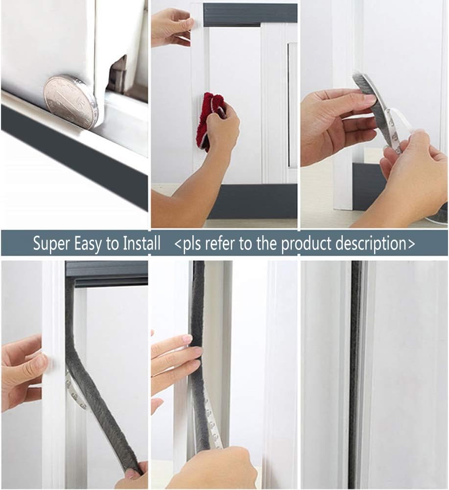 Weather Stripping Brush for Sliding Windows/Doors Frame Side,Pile Self Adhesive Weatherstrip Seal