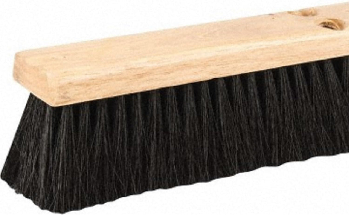 PRO SOURCE 18" Push Broom Head: Poly Bristles, Threaded Wood Block