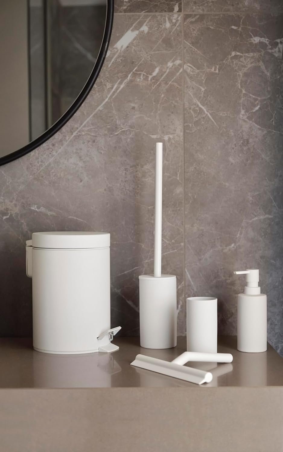 Zone Solo 330241 Toilet Brush, White, H: 17.7 inches (44.8 cm), D: 3.3 inches (8.4 cm), Toilet Brush