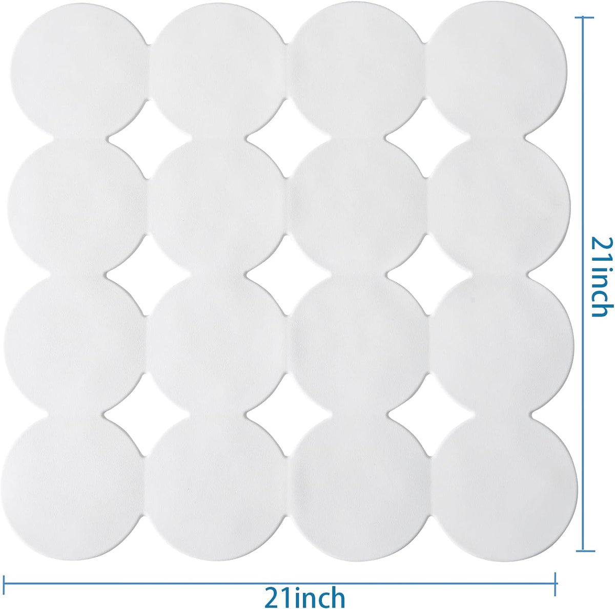 Square Shower Mat Nonslip - 2PCS Rubber Bathtub Mat with Suction Cups for Inside Shower Bathroom