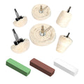 6PCS Buffing Wheels for Drill and 3 PCS Polishing Compounds, Wheel Polishing Kit, Polishing Wheel