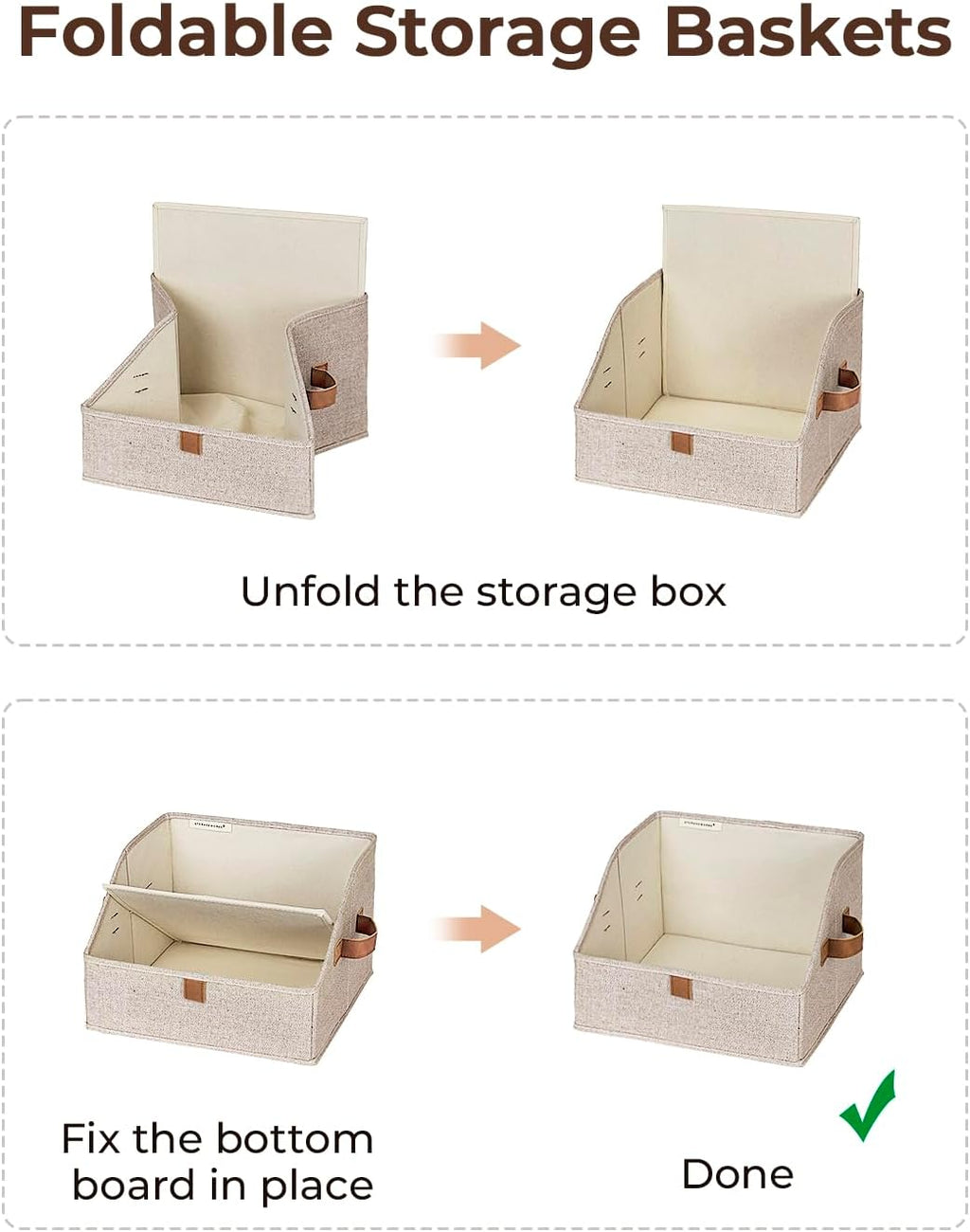 StorageWorks Closet Storage Bins, Trapezoid Organizer Box for Shelves, Fabric Clothes Bin, Foldable