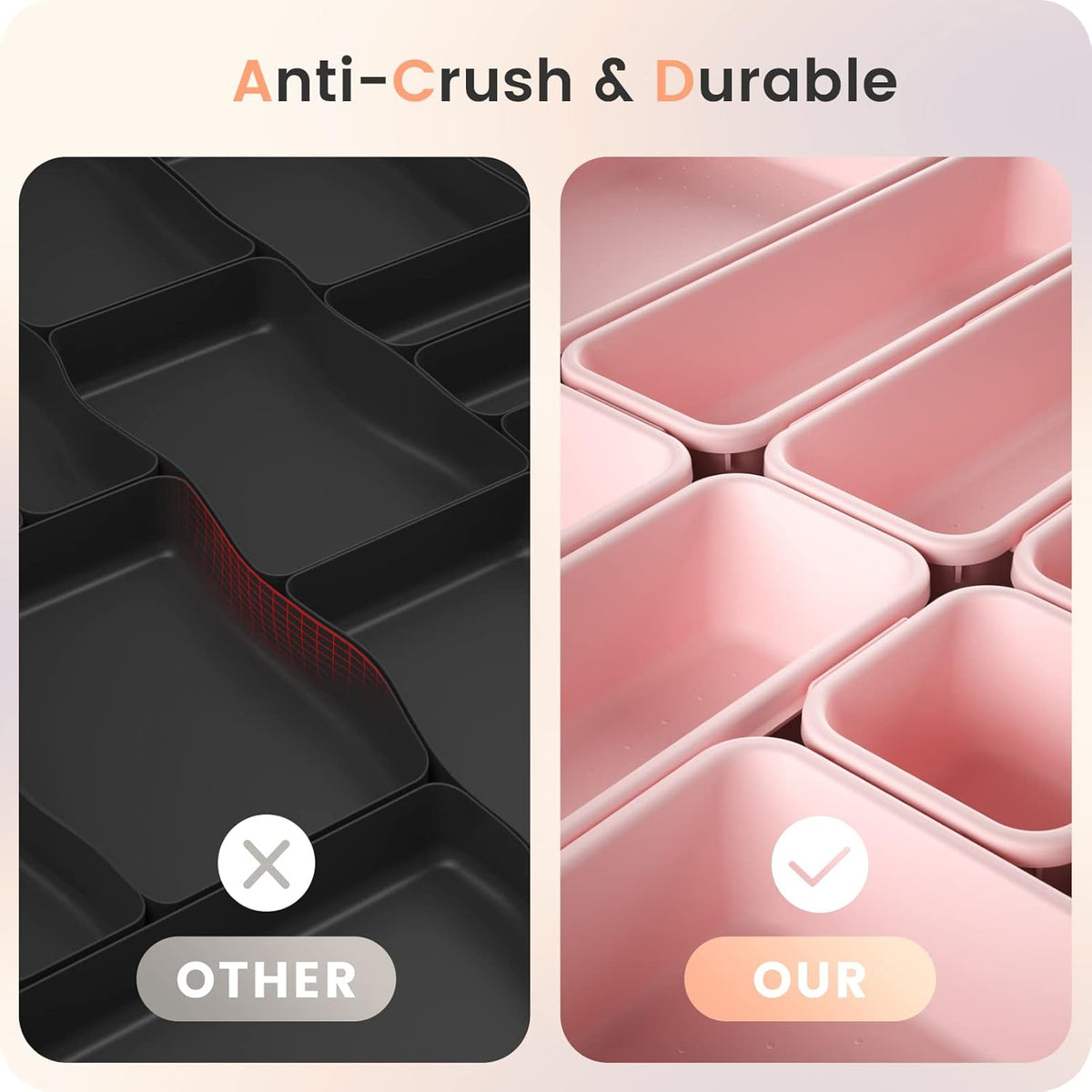 A-LuGei 【28PCS】 Drawer Organizer, Bathroom Organizers and Storage, Makeup organizer, Desk drawer