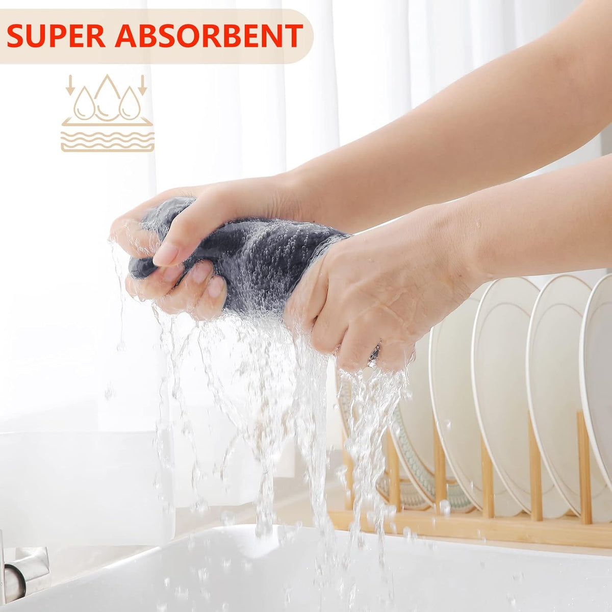 Homaxy 100% Cotton Waffle Weave Kitchen Dish Towels, Ultra Soft Absorbent Quick Drying Cleaning