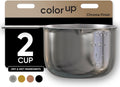 Color Up 2 Cup Measuring Cup, 480ml Stainless Steel Metal, Easy-Pour Spouts, Engraved Markings