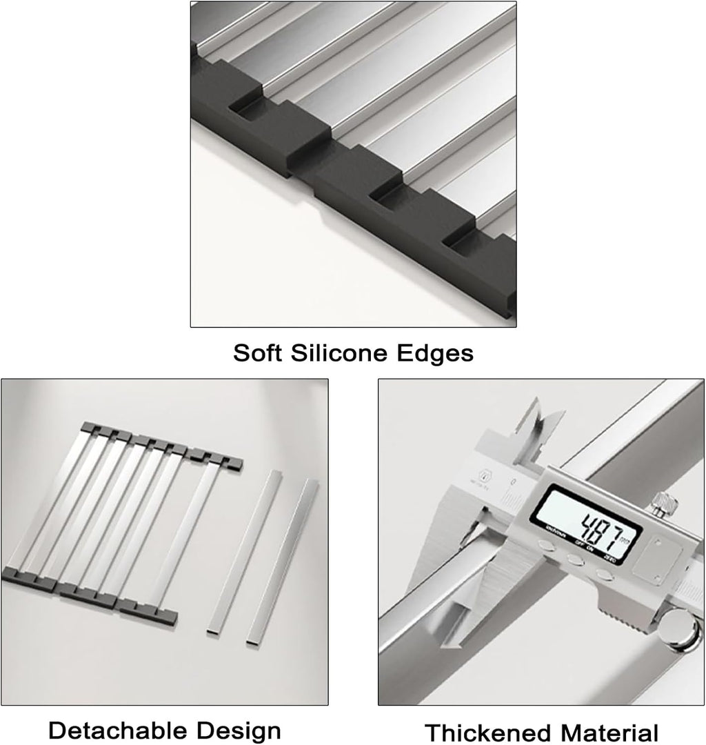 Foldable Dish Drying Rack for Kitchen Sink, Over The Sink Dish Drying Rack, Counter Storage Rack