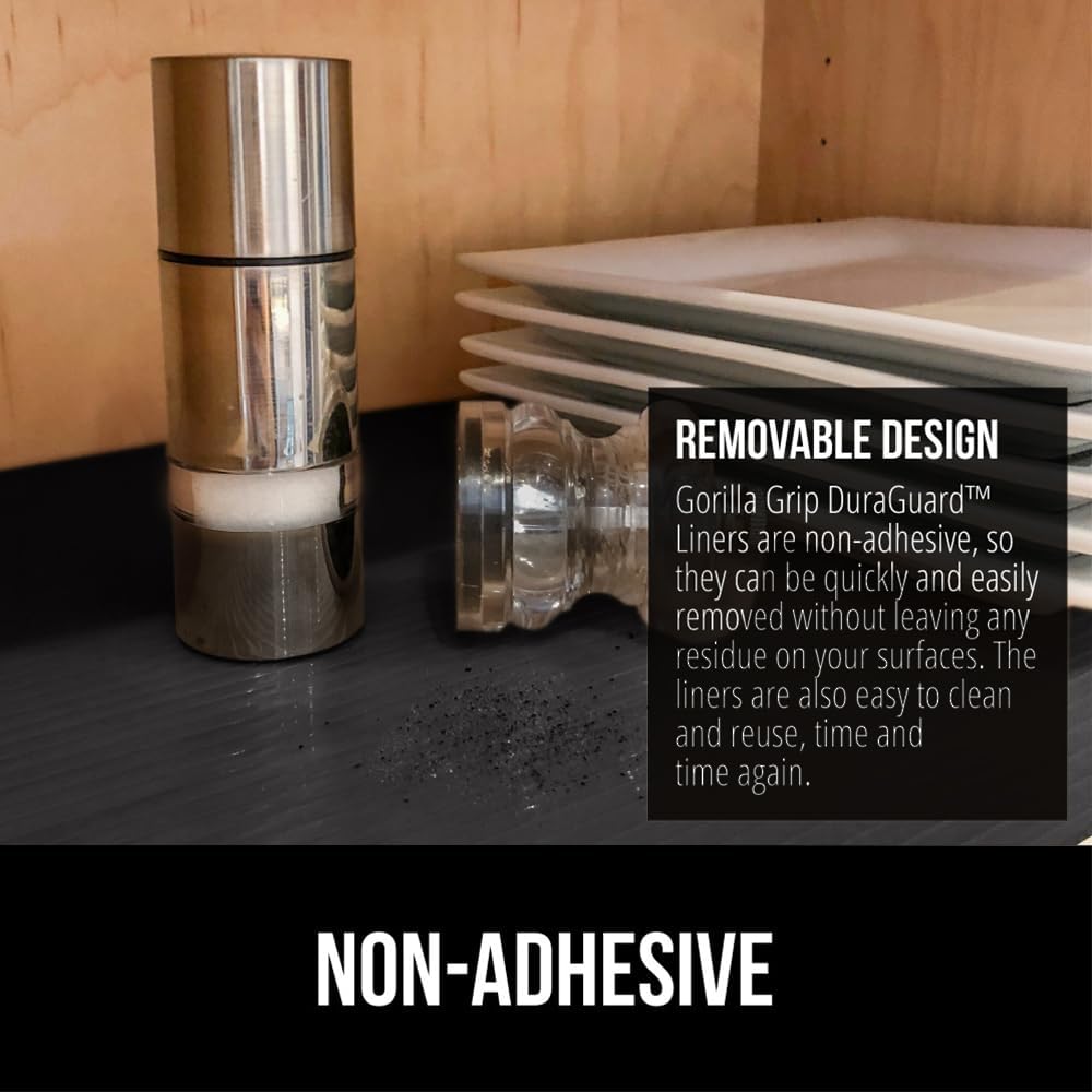 GORILLA GRIP DuraGuard Shelf Liner, 24x30 Non-Adhesive Cabinet Liners for Kitchen Drawers, Shelves
