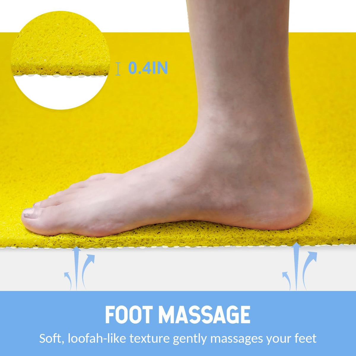 Non-Slip Bathtub Mat, Anti Slip Shower Mat, Fast Drying Bathtub Mats, Foot Scrubber Mat, Anti Slip