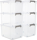 Citylife 6 Packs 58.1 QT Plastic Storage Bins with Lids Large Stackable Storage Containers for