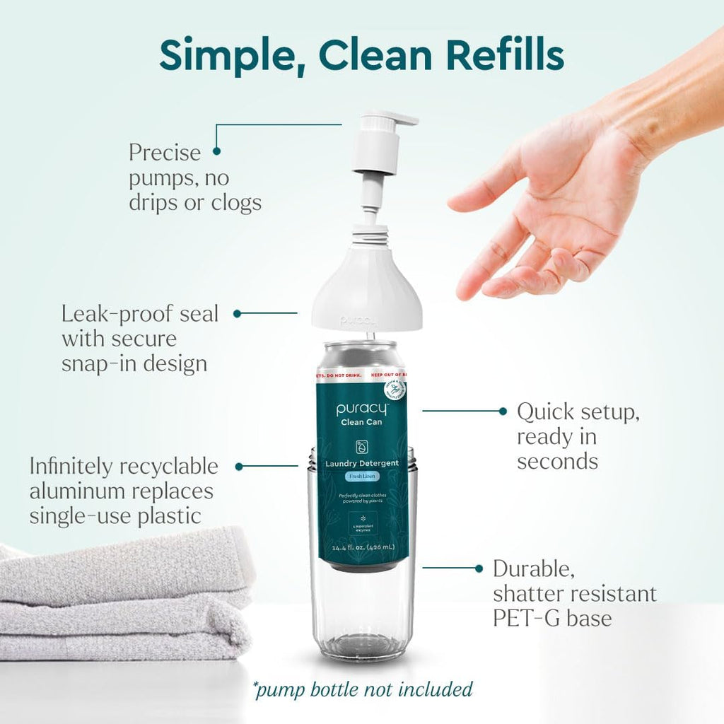 Puracy Liquid Laundry Detergent Clean Can Refill - Enzyme-Powered Liquid Laundry Detergent