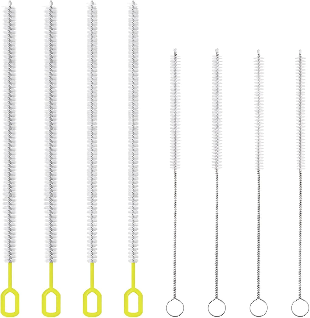 8-Piece Straw Cleaner Brush Set for Cleaning Straws - (4-Size) Extra Long Nylon Pipe Cleaners
