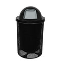 COATEDOUTDOORFURNITURE RDT-P-TXTBLK Heavy Duty Round Trash Receptacle with Dome Top, Liner
