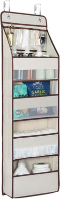 Univivi 5-Shelf Fabric Door Storage Over Door Hanging Organizer with 4 Large Pockets and 3 Small